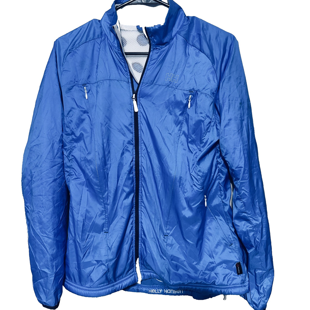 Helly Hansen Windbreaker Jacket H2 Flow womens M Blue mesh lined lightweight